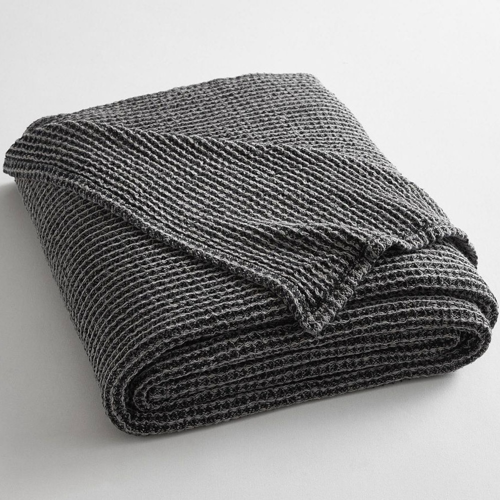 Pottery Barn Waffle Weave Blanket‎ (Full/Queen, Charcoal)